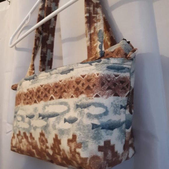 NEW Western Flannel Bear Wild Wyoming print Handbag Purse Double handle Satchel - Picture 7 of 7